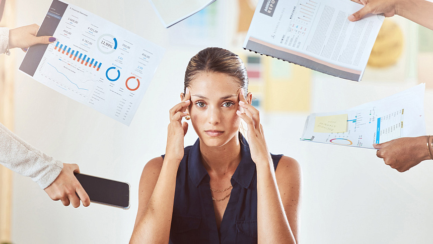 Stress in a girl photo