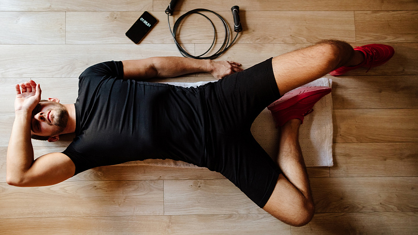 Athlete resting photo