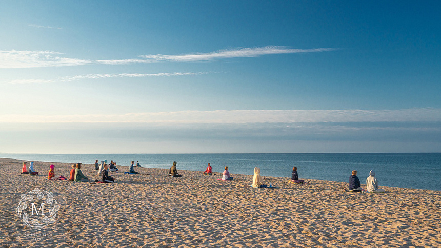 meditation, the sea. Meditation by the sea.