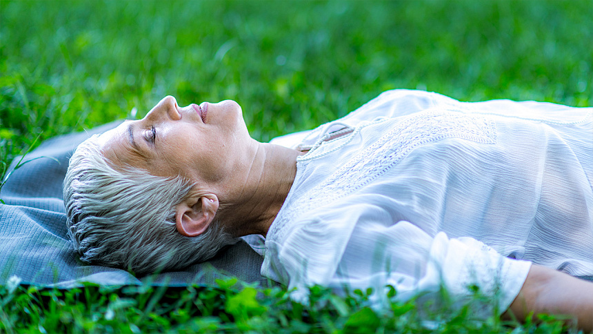 mindfulness lying down photo