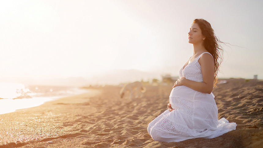 Pregnant on the beach photo