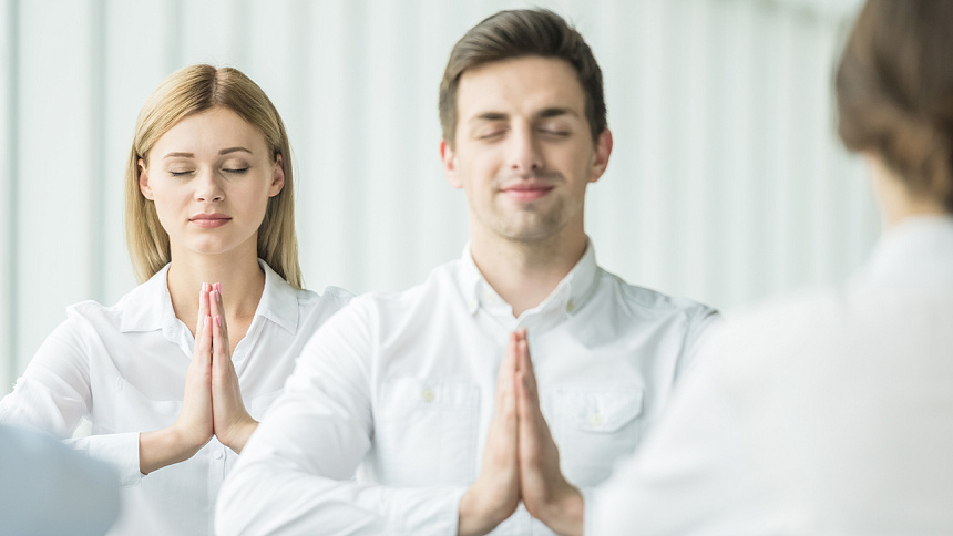 Meditation in the office photo