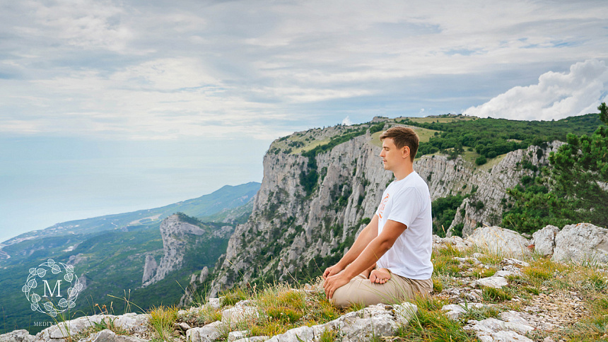 Meditation in the mountains photo