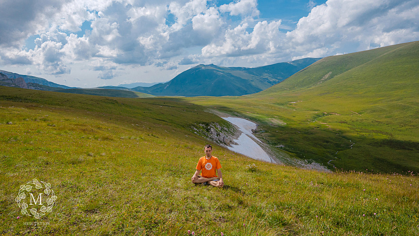 meditation in the mountains photo