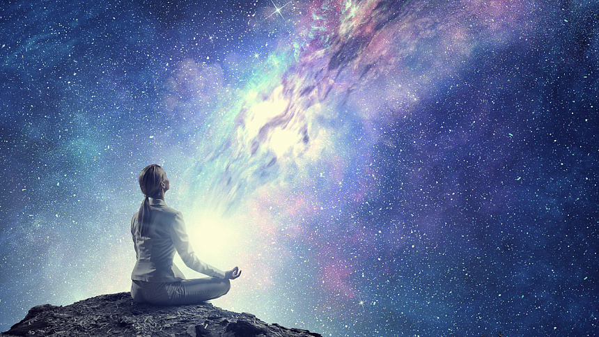 Meditation and stars photo