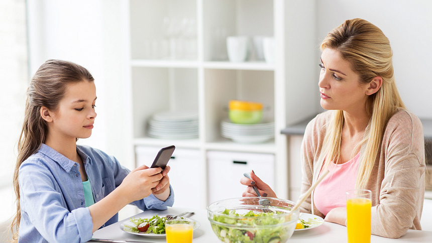 People in phone photo