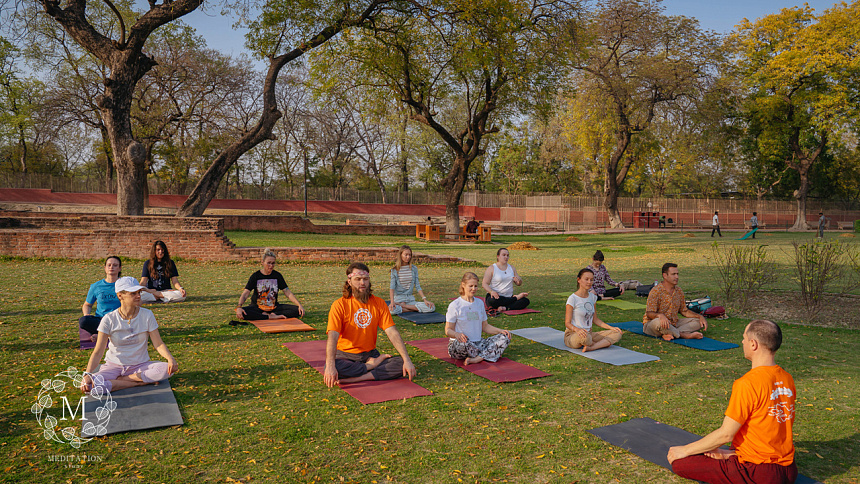 Meditation in the park photo
