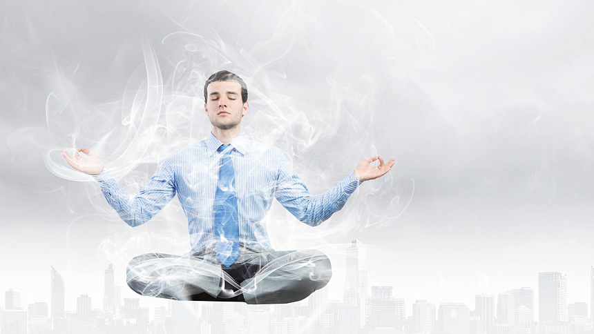 Man meditating photo